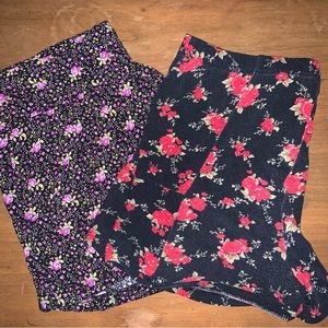 Bundle Pajama Shorts Loungewear Black Floral
